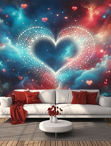  Dia dos Namorados tapeçaria Banners Cobertor Rose Amor Coração Estilo bonito Romântico 3D De Festa Sala de estar Fundos de fotografia Decoração para Pedido de Casamento Decoração de casa