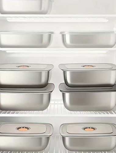 6-teiliges Set aus 50,72-Unzen-Edelstahl-Vorratsdosen, Lunchboxen für Kühlschrank und Gefrierschrank, robustes Küchenaufbewahrungsset
