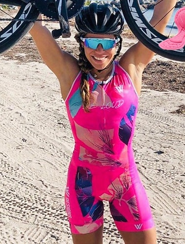  Per donna Tuta da triathlon Senza Maniche Mountain Bike MTB Ciclismo su strada Estate Primavera Autunno Nero Rosa Blu Bicicletta Asciugatura Rapida Morbido Traspirante Elastico Gli sport Abbigliamento