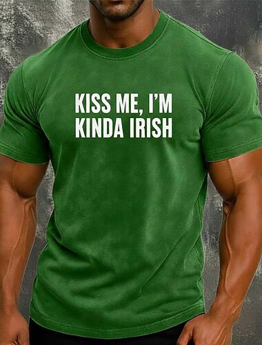  St. Patrick Herren Grafik Zitate & Sprüche Irland T Shirt Kurzarmshirt T-Shirt Kurzarm T-Shirt 3D-Druck Rundhalsausschnitt Hemd Täglich Designer Lässig Party St.Patrick's Day Ferien Gelb Grün Sommer