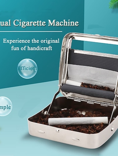  Rouleuse à cigarettes semi-automatique automatique réglable en métal, étui compact et personnalisable pour feuilles à rouler standard, machine à rouler facile à utiliser.