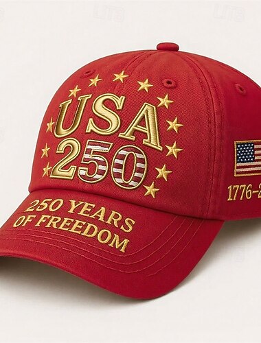  Per uomo Unisex Cappello per il 250° anniversario degli Stati Uniti Cappellino da Baseball Cappello da Sole Cappello da Camionista Nero Bianco Poliestere / Poliammide Regolabile Patriotico Vacanza