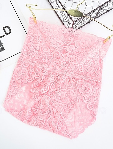  Dame Trusser Blonde Elastisk midjeNightwearBomull Nylon Ensfarget Mote søt stil Svart Rosa Rød Lilla Brun Vinter Vår sommer Høst vinter