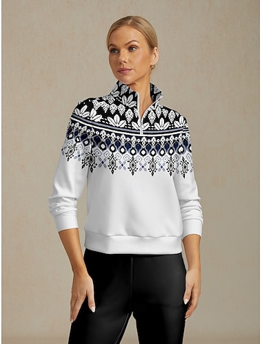  Femmes Sweat-shirt de golf Blanche manche longue Top Vêtements de golf pour femmes, tenues, vêtements