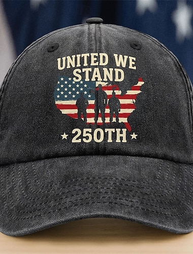  Per uomo Unisex Cappello per il 250° anniversario degli Stati Uniti Cappellino da Baseball Cappello da Sole Cappello da Camionista Blu Nero Poliestere / Poliammide Regolabile Patriotico Vacanza Sport