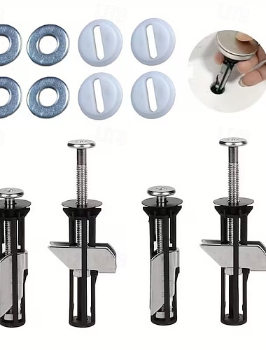  4-teiliges Befestigungsset für WC-Sitze, universelles Ersatzschraubenset für WC-Sitze, Schraubenset für einfache Montage, Befestigungsteil für WC-Sitzoberseite