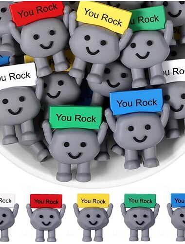  25 mini figurines en caoutchouc « Tu assures », cadeaux positifs, mini-figurines à glisser dans un œuf de Pâques, décorations et encouragements, cadeaux d'anniversaire motivants pour collègues,