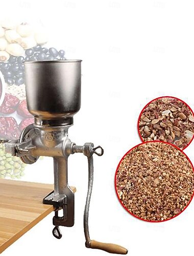  Handaangedreven graanmolen, gietijzeren tafelklem, handmatige maïs- en graanmolen voor het malen van noten, specerijen, tarwe en koffie.