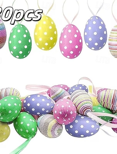  30 Stück bunte Ostereier zum Aufhängen – Ostereier aus Papier – Osterbaumschmuck für Partys, Geburtstage, Heimdekoration, Innenbereich