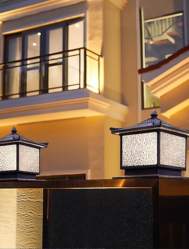  Solar-Pfostenleuchten, IP65 wasserdichte Solar-Pfostenkappenleuchten, Zaunpfostenleuchten, solarbetriebene Pfostenleuchten, wasserdichte Außensäulenlaterne