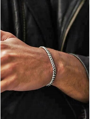  bracciale a catena in acciaio inossidabile da uomo: diverse misure e colori, elegante e resistente per l'uso quotidiano