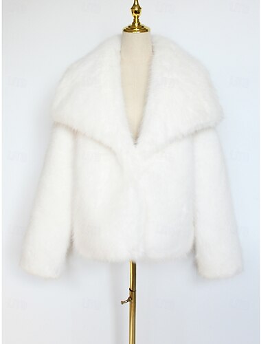  Bontstola's Damesomslag Elegant Lange mouw Imitatiebont Bruiloftsomslagen Met Pure Kleur Voor Feest Herfst