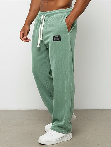  Herren Jogginghose Hose Cordhose Freizeithose Kordelzug Elastischer Bund Gerader Schnitt Einfach Komfort Volle Länge Täglich Sport im Freien Ferien Urlaub Mode Blau Schwarz Mikroelastisch