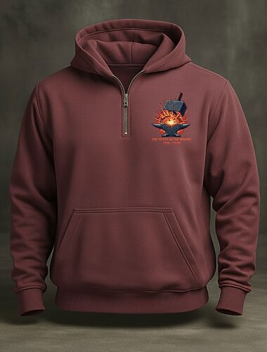  בגדי ריקוד גברים קפוצ'ון תעצור בצד קפוצ'ון רוכסן רבע יין אדום כחול נייבי תלתן אפור כחול בהיר עם קפוצ'ון גראפי כיס קזו'אל יומי חגים סגנון רחוב בגדי ספורט יום יומי סתיו חורף ביגוד קפוצ'ונים חולצות טריקו