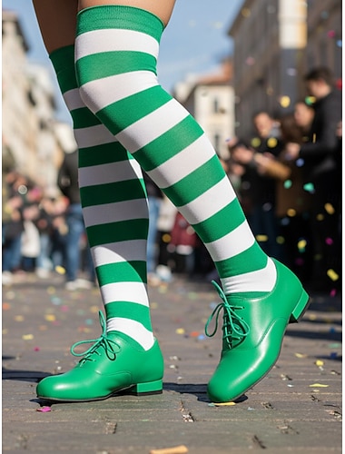  Grüne Oxford-Schuhe für Damen – Schnürschuhe für die St. Patrick's Day Parade, festliche Kostümschuhe für Feiertage und Partys &Straßenveranstaltungen