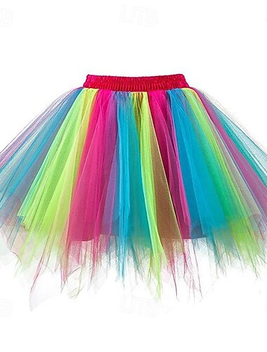  Underkjol Tutu Under kjol Retro / vintage 80-talet Vuxna Dam Maskerad Mardi Gras Bal Festkvällskläder Möhippa Klä ut