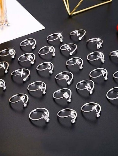  1 Stück Ring For Damen Kubikzirkonia Klar Täglich Geschenk Ferien Legierung Buchstabe