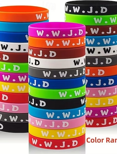  20 sztuk bransoletek „co zrobiłby Jezus” – silikonowe opaski religijne z wizerunkiem Jezusa i inicjałami „co zrobiłby Jezus” – inspirujące i podnoszące na duchu, odpowiednie na zajęcia grupowe w