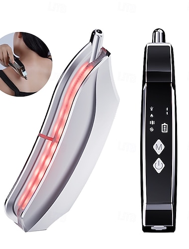  Valentinsdags gave til morsdag elektrisk Gua sha massasjeverktøy bærbar smertelindrende massør 3-i-1 rødt lys terapi/varme/EMS/vibrerende skrapeverktøy treningsmust-have