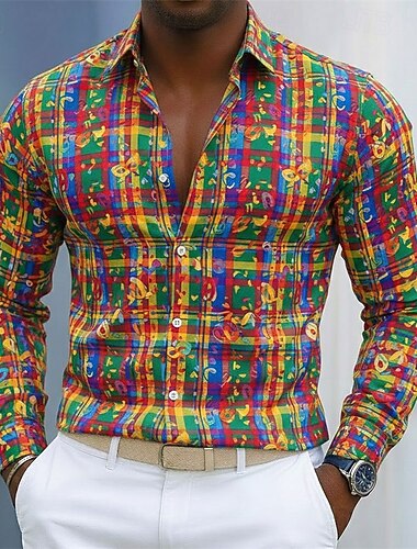  miesten mardi gras -karnevaalipaita – värikäs festivaalityyli