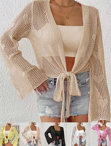  Damen Badeanzug Überwurf Anti UV Shirt Bademode Ausschnitt Urlaub Strandbekleidung Einfarbig Langarm Badeanzüge