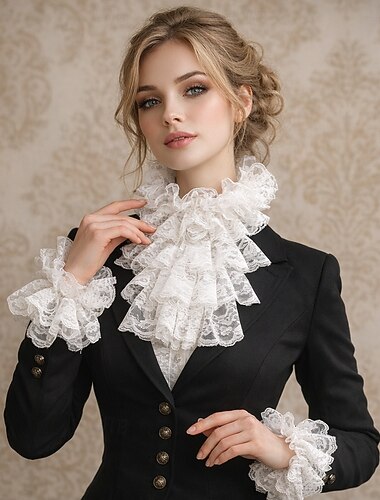  ancien Rococo Victorienne Collerette Princesse Dame Déguisement Femmes Carnaval Halloween Foire de la Renaissance Adultes Plus d'accessoires Toutes saisons