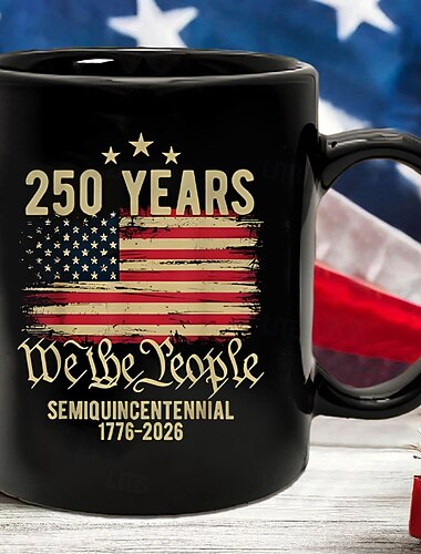  Mok ter ere van het 250-jarig bestaan van de Verenigde Staten, patriottisch cadeau, keramische koffiemok ter gelegenheid van het 250-jarig jubileum, 1776-2026 Amerika 250, cadeau voor
