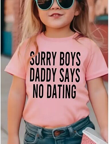  Voor meisjes 3D Grafisch Brief T-shirt Korte mouw 3D-afdrukken Zomer Lente Sport Modieus Streetwear Kinderen 4-12 jaar Strakke ronde hals Casual Dagelijks Buiten Normale pasvorm