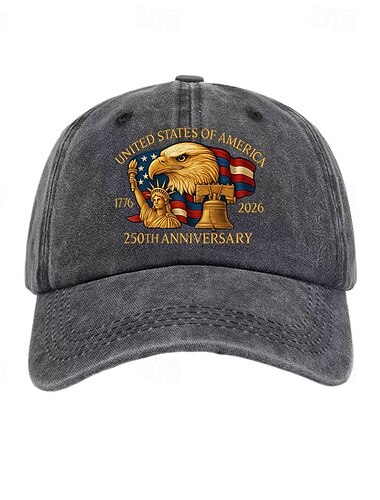  Basebollkeps Amerikanska flaggan Retro / vintage Arv Patriotisk 1776-2026 för Unisex Vuxna 3D-utskrift för Självständighetsdag 4 juli Utomhus Ledigt / vardag