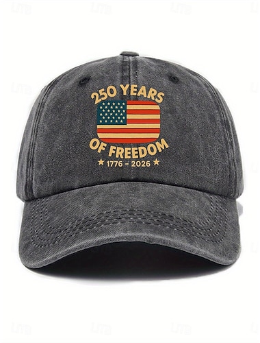  Damen Hut Hut zum 250-jährigen Jubiläum der Vereinigten Staaten Baseballkappe Sonnenhut Grafikkappe Sonnenschutz Winddicht Atmungsaktiv Täglich Outdoor Wochenende Druck Flagge Buchstabe