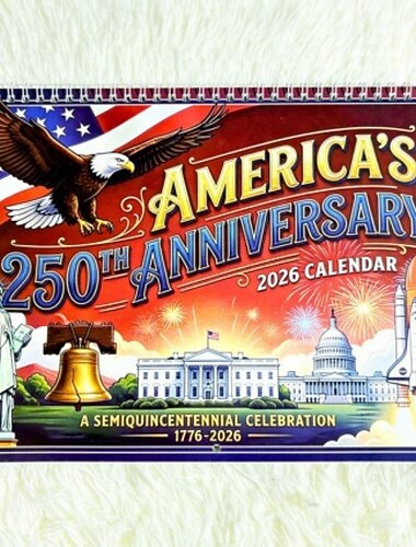  Calendarul de perete patriotic semi-cincicentenar al celei de-a 250-a aniversări a Americii 2026, decorațiune comemorativă a independenței SUA 1776–2026
