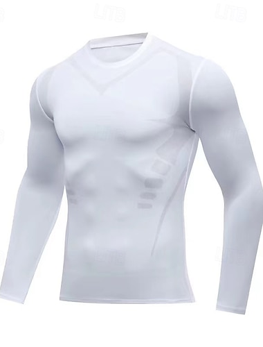  Per uomo Tinta unita T-shirt da corsa Maglia a compressione Maglia da corsa Primavera Autunno Manica Lunga Asciugatura Rapida Compressione Traspirante Allenamento in Palestra Allenamento attivo