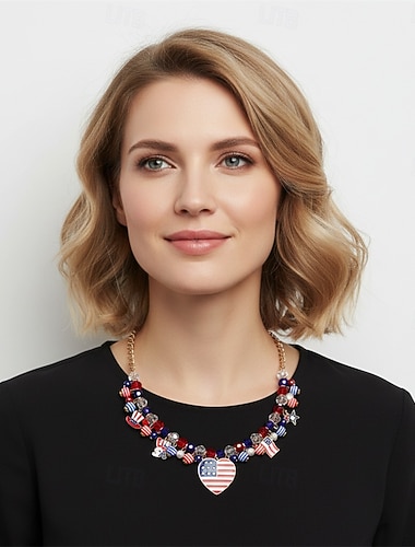  250° anniversario USA Collana Casual Adulti Unisex Giorno dell'Indipendenza / 4 Luglio 4 Luglio Feste Performance Vestirsi