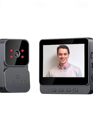  Trådløs visuell ringeklokke med skjerm 4,3 tommers IPS-skjerm 2,4g trådløs smart HD-video intelligent ringeklokke for villa hjemmekontor leilighet