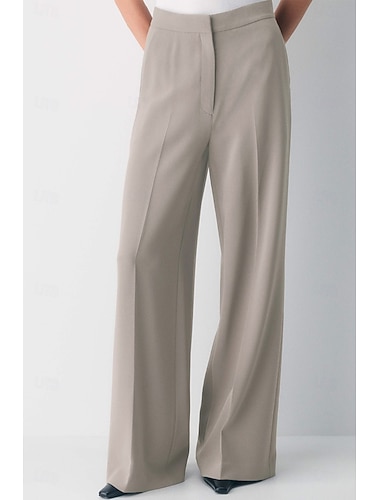  Mulheres Calça de terno Escritório Trabalho Formal Elegante Manga Longa Lapela Chanfrada