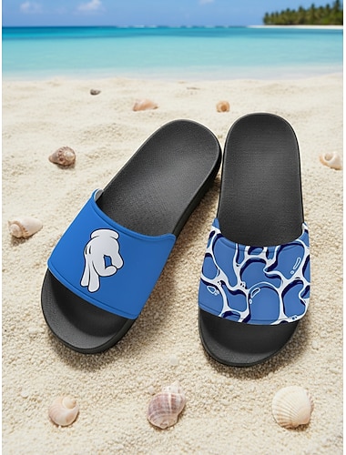  skyvesandaler med havskilpaddetrykk for menn – trendy og praktisk stil for menn i strandferier, badelandsbesøk og kystvandringer