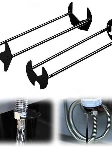  Lot de 2 clés multifonctions pour évier, outil de plomberie pour robinet d'évier, clé pour robinet sous lavabo, espace restreint pour la cuisine et la salle de bain
