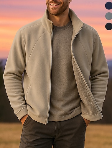  Homens Jaqueta de Trilha Casaco de lã Casaco de inverno Inverno Outono Ao ar livre Térmico / Quente Forro de Velocino Inverno Jaquetas em Velocino / Lã Zip Completo Caça Campismo / Escursão