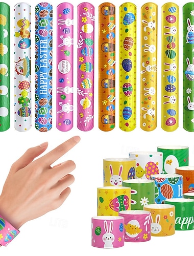  48/72 szt. opasek zaciskowych, upominki na przyjęcia dla dzieci, różne opaski zatrzaskowe z motywami Wielkanocy, 4 lipca, meczu piłki nożnej, do pakowania prezentów i nagród
