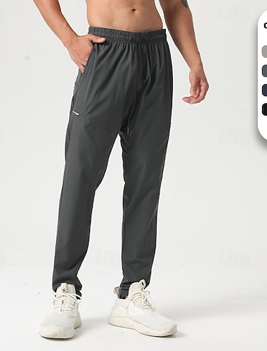  Męskie Spodnie do biegania Spodnie sportowe Spodnie casualowe Ściągana na sznurek Z kieszeniami Doły Codzienny Na zewnątrz Urlop Lato Wiosna Szybkie wysychanie Kompresja Odprowadza wilgoć Trening w