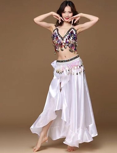  Samba Dansmode Roze Rode Glamoureuze Buikdans Kostuum Setl Prestatie Kostuum