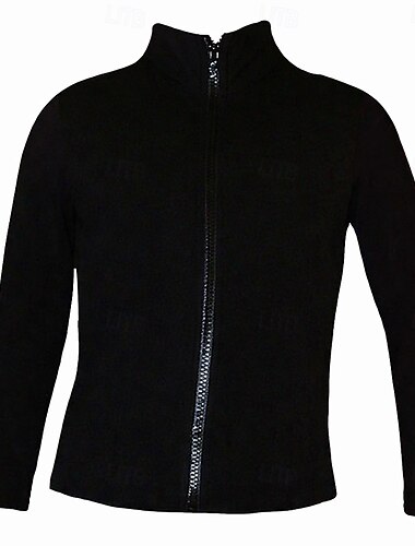  fleecejakke for kunstløp dame jenter skøytejakke topp svart rosa blå elastisk treningskonkurranse skøyteklær termisk varm krystall / strass langermet skøyting kunstløp