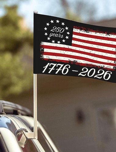  2 pakker 250-årsjubileum av USA flagg - bilvindu flagg USA