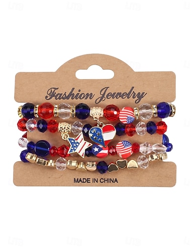  Perler Fancy Alfabet Formet Mote Personalisert Østerrisk krystall Armbånd Smykker Blå / Kongeblå Til Daglig Gave Ferie