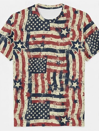  Patriotico T-shirt Maglietta grafica USA Retrò Vintage Patriotico Corte 1776-2026 per Unisex Adulti Stampa 3D  per Giorno dell'Indipendenza / 4 Luglio 4 Luglio