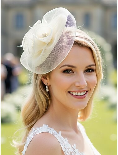  Chapeau bibi pour femme en polyester, coiffe cocktail en maille florale multicolore, style vintage élégant pour mariages, dîners, garden-parties, courses hippiques et événements formels