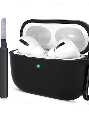  Étui de protection/outil de nettoyage au style épuré pour AirPods 3 Pro, résistant aux chocs, à l'eau et aux rayures, en silicone.