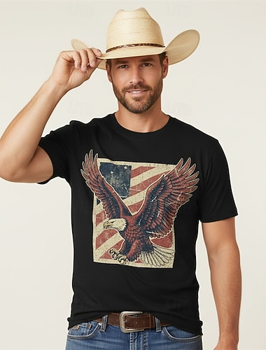  Vaderlandslievend T-Shirt Grafisch T-shirt USA Retro vintage Vaderlandslievend T-shirt mouw 1776-2026 voor Uniseks Volwassenen 3D afdrukken  voor Onafhankelijkheidsdag 4 juli