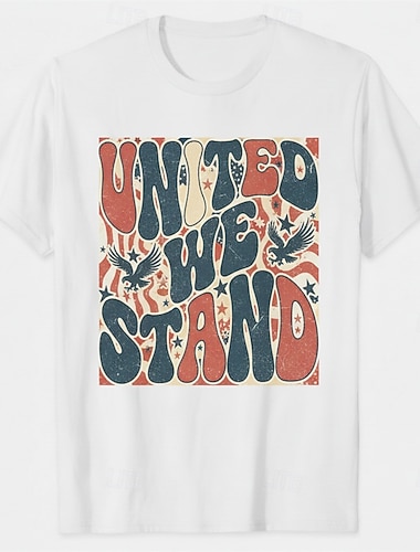  Patriotico T-shirt Maglietta grafica USA Retrò Vintage Patriotico Corte 1776-2026 per Unisex Adulti Stampa 3D  per Giorno dell'Indipendenza / 4 Luglio 4 Luglio