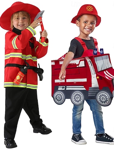 Fantasia de Carnaval Trajes de carreira Moletom Policial Fantasias Crianças Unisexo Dia Das Bruxas Carnaval Espetáculo Vestir-se Educacionalmente Vestir-se
